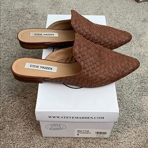 Steve Madden Cognac Woven Mules